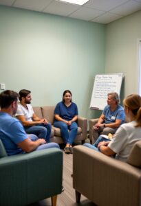 Professional addiction treatment website design showing responsive layouts across devices